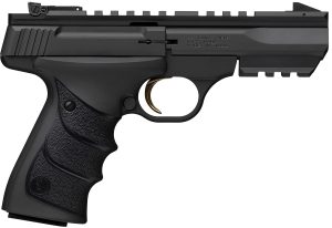 Browning 051602490 Buck Mark Black Label URX 22 LR 10+1 5.50" Matte Blued Contoured Barrel, Matte Black Serrated Slide, Matte Black Aluminum Frame w/Picatinny Rail, Black UFX Overmolded Grip
