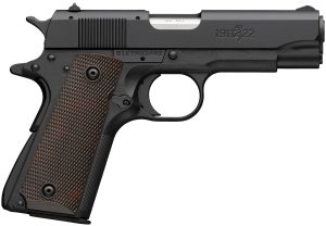 Browning 051064490 1911-22 A1 Compact Frame 22 LR 10+1 3.63" Stainless Steel Barrel, Matte Black Serrated Slide, Matte Black Aluminum Frame, Brown Composite Grip