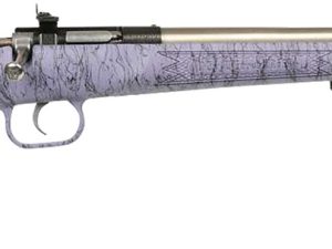 Crickett KSA2445 Gen2  Youth 22 LR 1rd 16.13" Stainless Single Shot Barrel, Stainless Steel Receiver, Purple w/Black Webbing Fixed Synthetic Stock
