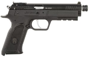 Tanfoglio TFFTAC22AS Force Tactical 22 LR 10+1 4.40" Threaded Barrel, Black Serrated Slide, Black Polymer Frame w/Beavertail & Picatinny Rail, Black Polymer Grip