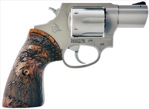 Taurus 2-605029-US2 605  Small 357 Mag/38 Special +P 5 Shot 2" Matte Stainless Steel Barrel & Frame, Polished Cylinder, Custom Designed Wood Grip w/Eagle, Transfer Bar Safety, Exposed Hammer
