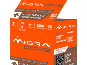 Migra Ammunitions M20UD75-9  Dove 20Gauge 3" 1 1/4oz 7.5/9Shot 25 Per Box/10 Case