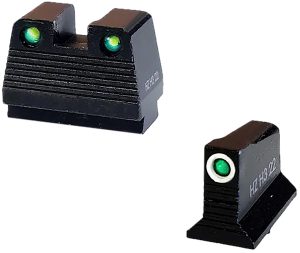 HiViz GMNG21-2 Co-Witness Tritium Night Sight Set Green Fits Glock MOS Models 9mm/40 S&W/357 Sig