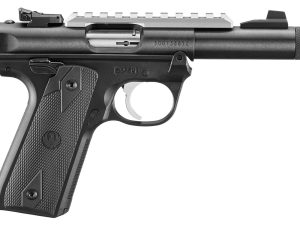Ruger 40190 Mark IV 22/45 22 LR 10+1 4.40" Stainless Threaded Bull Barrel, Black Picatinny Rail Receiver, Black Polymer Frame, Black Checkered Polymer Grip