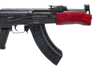 Century Arms HG2137PRN Draco Mini 7.62x39mm 30+1 7.75" Black Threaded Barrel, Black Steel Stamped Metal Receiver, Black Polymer Grip, Red Wood Handguard, Rear Picatinny Rail, Right Hand