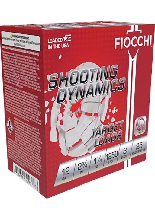 Fiocchi 12SD18X8 Shooting Dynamics  12Gauge 2.75" 1 1/8oz 8Shot 25 Per Box/10 Case