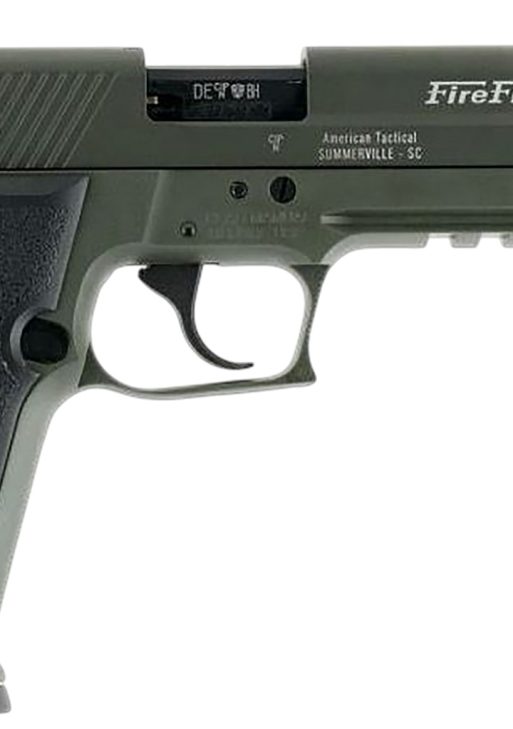 GSG GERG2213TFFGA FireFly  22 LR 13+1 4.90" Black Threaded Barrel, Green Aluminum Serrated Slide, Green Aluminum Frame w/Picatinny Rail, Textured Grip
