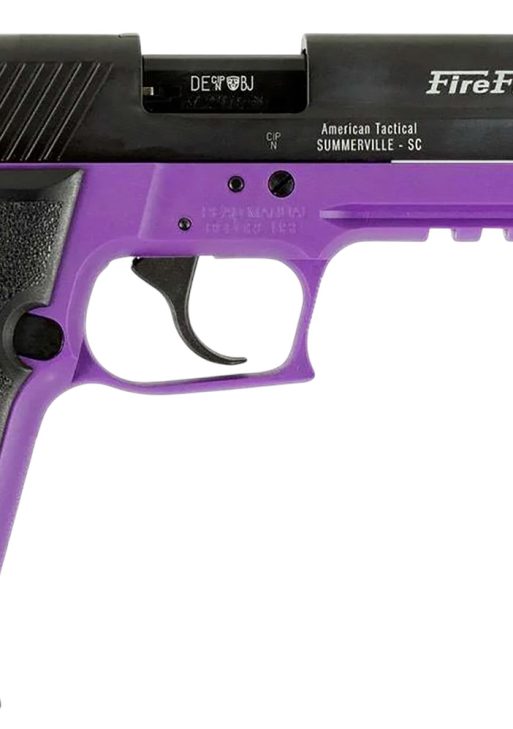 GSG GERG2213TFFLA FireFly  22 LR 13+1 4.90" Black Threaded Barrel, Aluminum Serrated Slide, Purple Aluminum Frame w/Picatinny Rail, Textured Grip