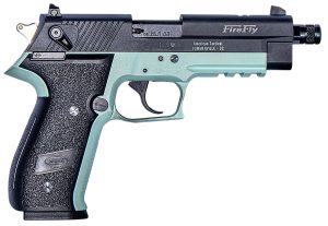 GSG GERG2213TFFMA FireFly  22 LR 13+1 4.90" Black Threaded Barrel, Aluminum Serrated Slide, Mint Aluminum Frame w/Picatinny Rail, Textured Grip