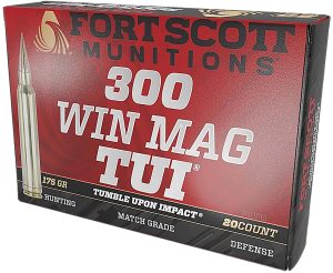 Fort Scott Munitions 300WM-175-SCV2 Tumble Upon Impact (TUI)  300WM 175gr Solid Copper Spun 20 Per Box/10 Case