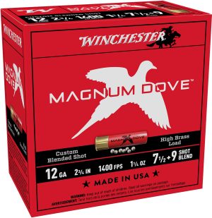 Winchester Ammo MD1279 Magnum Dove  12Gauge 2.75" 1 1/4oz 7.5/9Shot 25 Per Box/10 Case