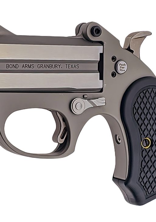 Bond Arms BAHB Honey B  22 Mag 2 Shot 3" Black Rough & Tumble Stainless Steel Barrel & Frame, Black Extended B6 Resin Grips