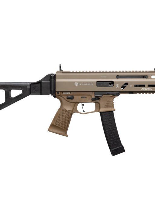 Grand Power Stribog SP9A1 Pistol - FDE | 9mm | 8" Threaded Barrel | 30rd | Folding SBT Brace