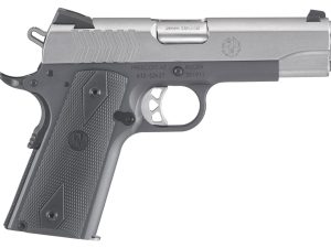 Ruger 6722 SR1911 Commander-Style 9mm Luger 9+1 4.25" Stainless Steel Barrel, Low-Glare Stainless Serrated Steel Slide, Tungsten Gray Cerakote Aluminum Frame w/Beavertail, Black Rubber Grip