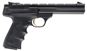 Browning 051421490 Buck Mark Contour *CA Compliant 22 LR 10+1 5.50" Black Contoured Barrel, Matte Blued Aluminum Frame & Receiver w/Rail, Black Overmolded Grip, Right Hand