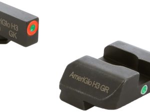 AmeriGlo GL203 i-Dot Sight  Set for Glock  Green Tritium Orange Outline Front Sight-Green Tritium Rear Sight