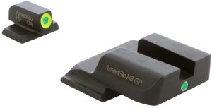 AmeriGlo SW301 i-Dot Sight Set for Smith & Wesson M&P  Green Tritium LumiGreen Outline Front Sight-Green Tritium Rear Sight
