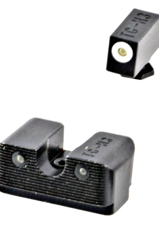 TruGlo TG231G2W Tritium Pro  High, White Outline Tritium Front/ Green Tritium Rear/Black Nitride Fortress Frame, Compatible w/Most Glock Except MOS, Front Post/Rear Dovetail Mount