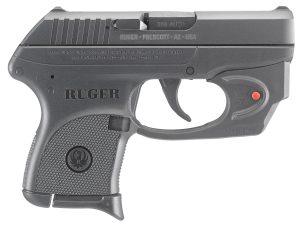 Ruger 3752 LCP w/Laser 380 ACP 6+1 2.75" Black Steel Barrel, Black Oxide Serrated Steel Slide, Black Polymer Frame, Black Polymer Grip, Viridian E-Series Red Laser