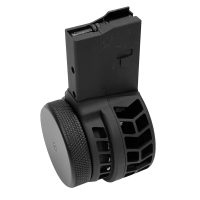 F5 MFG AR-15 .223/5.56 Skeletonized 50 Round Drum Magazine - Black | Chevron Pattern
