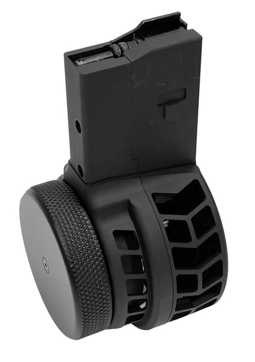F5 MFG AR-15 .223/5.56 Skeletonized 50 Round Drum Magazine - Black | Chevron Pattern