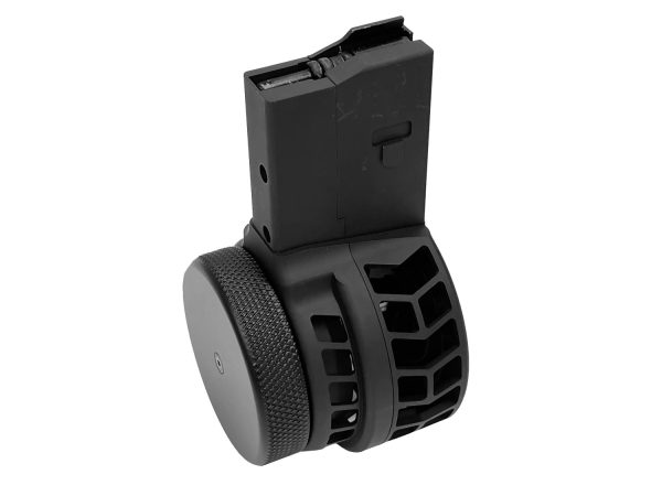 F5 MFG AR-15 .223/5.56 Skeletonized 50 Round Drum Magazine - Black | Chevron Pattern
