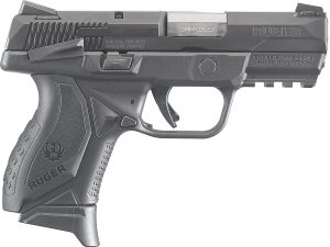 Ruger 8639 American Pistol Compact 9mm Luger 3.55" Barrel 17+1 Or 12+1, Black Polymer Frame With Picatinny Acc. Rail,  Nitride Stainless Steel Slide, Ambidextrous Manual Safety