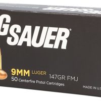 Sig Sauer E9MMB350 Elite Ball  9mmLuger 147gr Full Metal Jacket 50 Per Box/20 Case