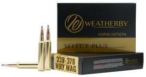 Weatherby B333225TTSX Select Plus  338-378WthbyMag 225gr Barnes Tipped TSX Lead Free 20 Per Box/10 Case