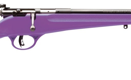 Savage Arms 13783 Rascal  Youth 22 LR 1rd 16.13" Matte Black Sporter Barrel, Matte Black Carbon Steel Receiver, Purple Fixed Synthetic Stock, Right Hand
