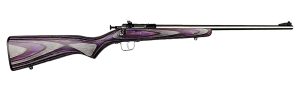 Crickett KSA2228 Youth  22 LR 1rd 16.12" Stainless Steel Barrel, Fixed Front/Adjustable Rear Peep Sights, Purple Laminate Stock w/11.5" LOP, Rebounding Firing Pin Safety