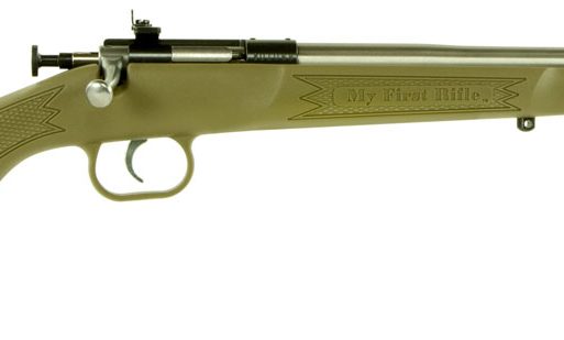 Crickett KSA2243 My First Rifle  Youth 22 LR 1rd 16.13" Stainless Steel Barrel, Blued Drilled & Tapped Receiver, Desert Tan w/Webbing Fixed Synthetic Stock, Right Hand