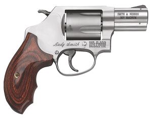 Smith & Wesson 162414 Model 60 Ladysmith *CA Compliant J-Frame 357 Mag/38 Special +P 5 Shot 2.12" Satin Stainless Steel Barrel, Satin Cylinder, Satin Stainless Steel Frame, Wood Grip, Exposed Hammer