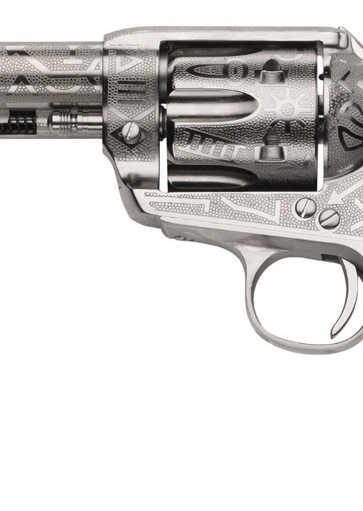 Taylors & Company OG1407 1873 Cattle Brand 357 Mag 6rd 5.50" Nickel Engraved Imitation Stag Grip