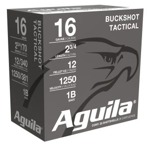 Aguila 1C1601BA Buckshot High Velocity 16Gauge 2.75" 1 1/8oz 1Buck Shot 25 Per Box/10 Case