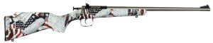 Crickett KSA3168 Youth  22 LR 1rd 16.12" Stainless Steel Barrel, Fixed Front/Adjustable Rear Peep Sights, American Flag/Amendment Synthetic Stock w/11.5" LOP, Rebounding Firing Pin Safety