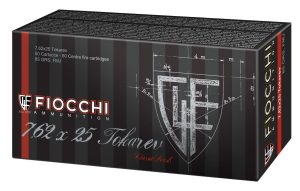 Fiocchi 762TOK Heritage  7.62x25mmTokarev 88gr Full Metal Jacket 50 Per Box/20 Case