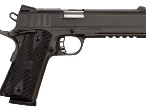 Rock Island 51484 Tac Standard FS 45 ACP Caliber with 5" Barrel, 8+1 Capacity, Overall Black Parkerized Finish Steel, Picatinny Rail/Beavertail Frame, Serrated Slide & Black Rubber Grip