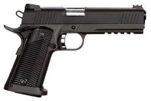 Rock Island 51567 Tac Ultra FSHC 45 ACP Caliber with 5" Barrel, 14+1 Capacity, Overall Black Parkerized Finish Steel, Picatinny Rail/Beavertail Frame, Serrated Slide & Black/Gray G10 Grip