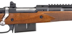 Ruger 6837 Scout  450 Bushmaster 4+1 16.10" Barrel With Hybrid Muzzle Brake, Matte Black Alloy Steel, American Walnut  Stock, Optics Ready