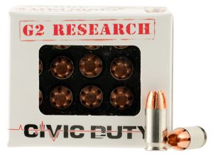 G2 Research G00621 Civic Duty  380ACP 64gr Copper Expansion Projectile 20 Per Box/25 Case