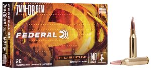 Federal F708FS1 Fusion  7mm-08Rem 140gr Bonded Soft Point 20 Per Box/10 Case