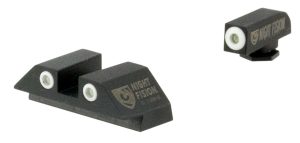 Night Fision GLK001003WGZ Tritium Night Sights For Glock  Green Tritium White Outline Front Sight- Green Tritium Black Outline Rear Sight Glock 17/17L/19/22