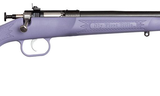 Crickett KSA2306 Youth  22 LR 1rd 16.12" Blued Barrel & Receiver, Fixed Front/Adjustable Rear Peep Sights, Purple Synthetic Stock w/11.5" LOP, Rebounding Firing Pin Safety