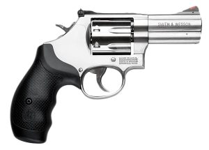 Smith & Wesson 164300 M686 Plus  L-Frame 38 S&W Spl +P/357 Mag 7rd, 3" Satin Stainless Steel Barrel, Cylinder & Frame, Black Finger Groove Grip