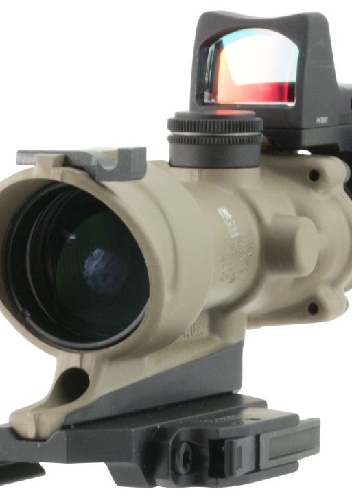 Trijicon 100555 ACOG ECOS Combo Flat Dark Earth 4x32mm Illuminated Amber Crosshair .223 BDC Reticle