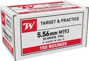 Winchester Ammo WM193150 USA M193 5.56x45mmNATO 55gr Full Metal Jacket 150 Per Box/4 Case *Value Pack
