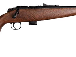 Crickett KSA20411 Model 722 Sporter Compact Youth 22 LR 7+1 16.25" Blued Barrel & Receiver, Fixed Front/Adjustable Rear Sights, Walnut Stock w/13.5" LOP, Rebounding Firing Pin Safety