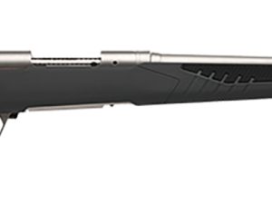 Savage Arms 57049 110 Storm Full Size 338 Win Mag 3+1 24" Matte Stainless Button-Rifled Barrel, Matte Drilled & Tapped Stainless Steel Receiver, AccuStock Matte Gray Synthetic Stock, Right Hand