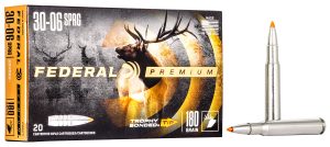 Federal P3006TT1 Premium  30-06Springfield 180gr Trophy Bonded Tip 20 Per Box/10 Case